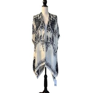 NWT MODENA Open Front Lightweight Kimono Duster Wrap Women’s OS in Off White